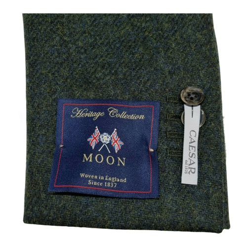 CAESAR Green unlined men's jacket art. 670016 var 48 fabric 100% Shetland wool Abraham Moon MADE IN ENGLAND
