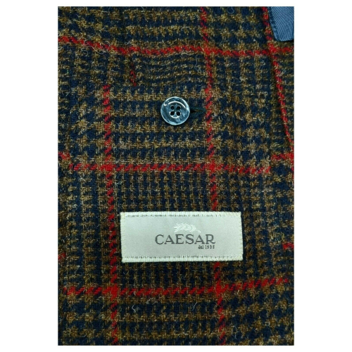 CAESAR Giacca uomo sfoderata multicolore Art. 677138 var 36 tessuto 100% lana Shetland Abraham Moon MADE IN ENGLAND