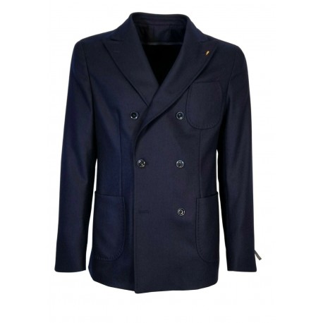 CAESAR Double-breasted jacket art 636025 var 013 blue 100% pure virgin wool MADE IN ITALY