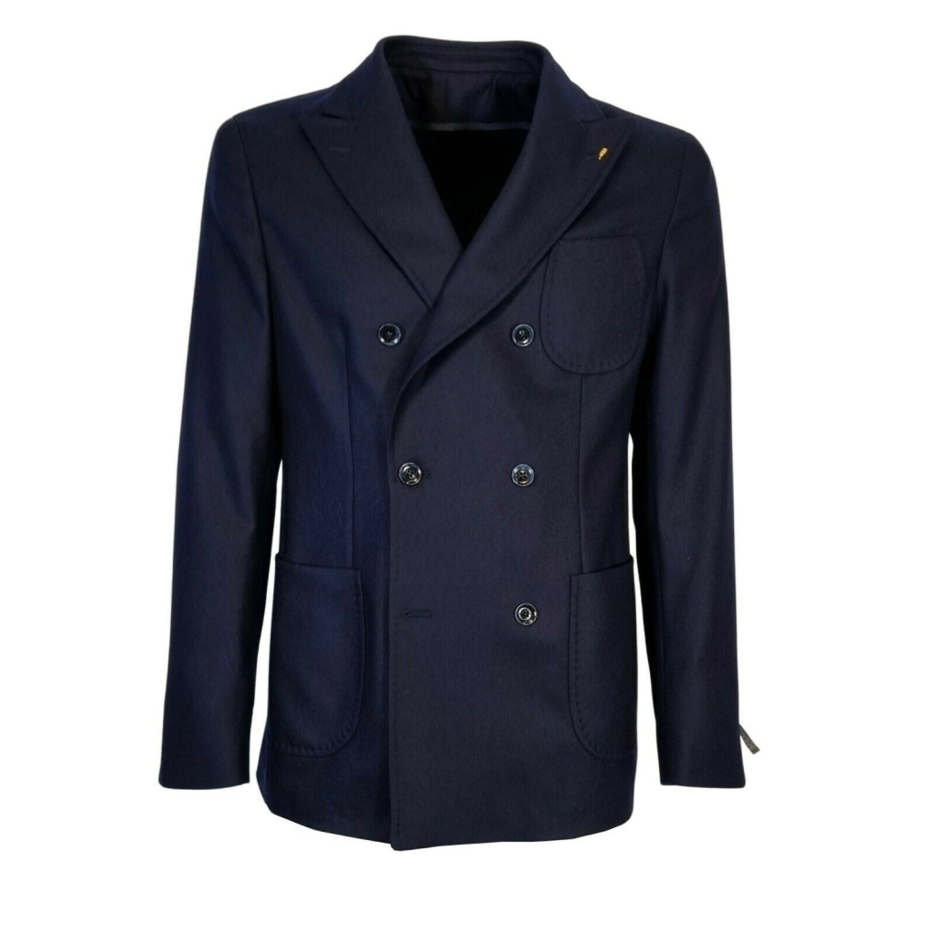 CAESAR Double-breasted jacket art 636025 var 013 blue 100% pure virgin wool MADE IN ITALY