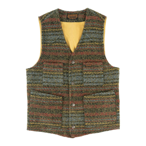 THE QUARTER MASTER Gilet uomo ART. 31SS-W anni 50' in lana riciclata MADE IN ITALY
