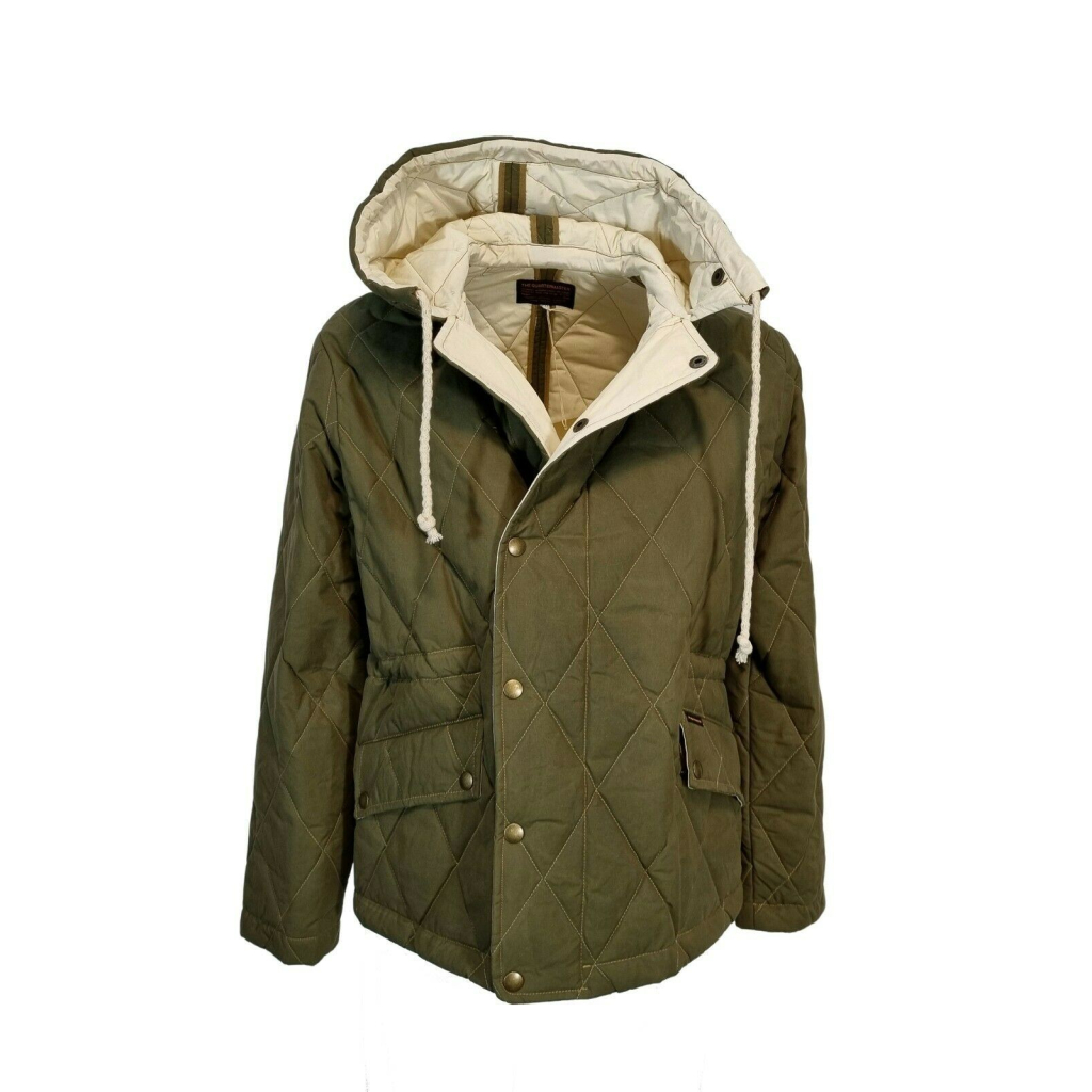 THE QUARTERMASTER Men's military green padded jacket 40S3 replica WWII WERMACHT in cotton