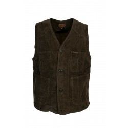 THE QUARTERMASTER Gilet uomo moro art. 31SS-V anni 50' velluto a coste MADE IN ITALY