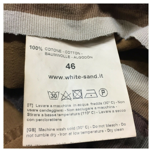WHITE SAND men's chevron fabric trousers fatigue model art SU13 262 BOB 100% cotton MADE IN ITALY