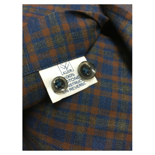 BRANCACCIO camicia uomo  quadri avio/cuoio art RN10Y0 GOLDY NICOLA EBR4009