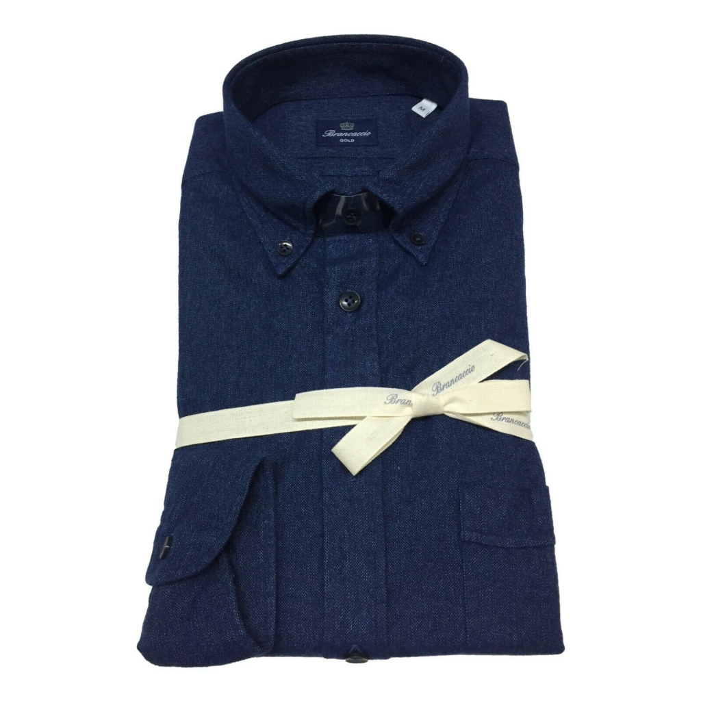 BRANCACCIO camicia uomo flanella blu chiaro melange art RN10Y0 GOLDY NICOLA EDN0911 BRANCACCIO camicia uomo flanella blu chiaro melange art RN10Y0 GOLDY NICOLA EDN0911