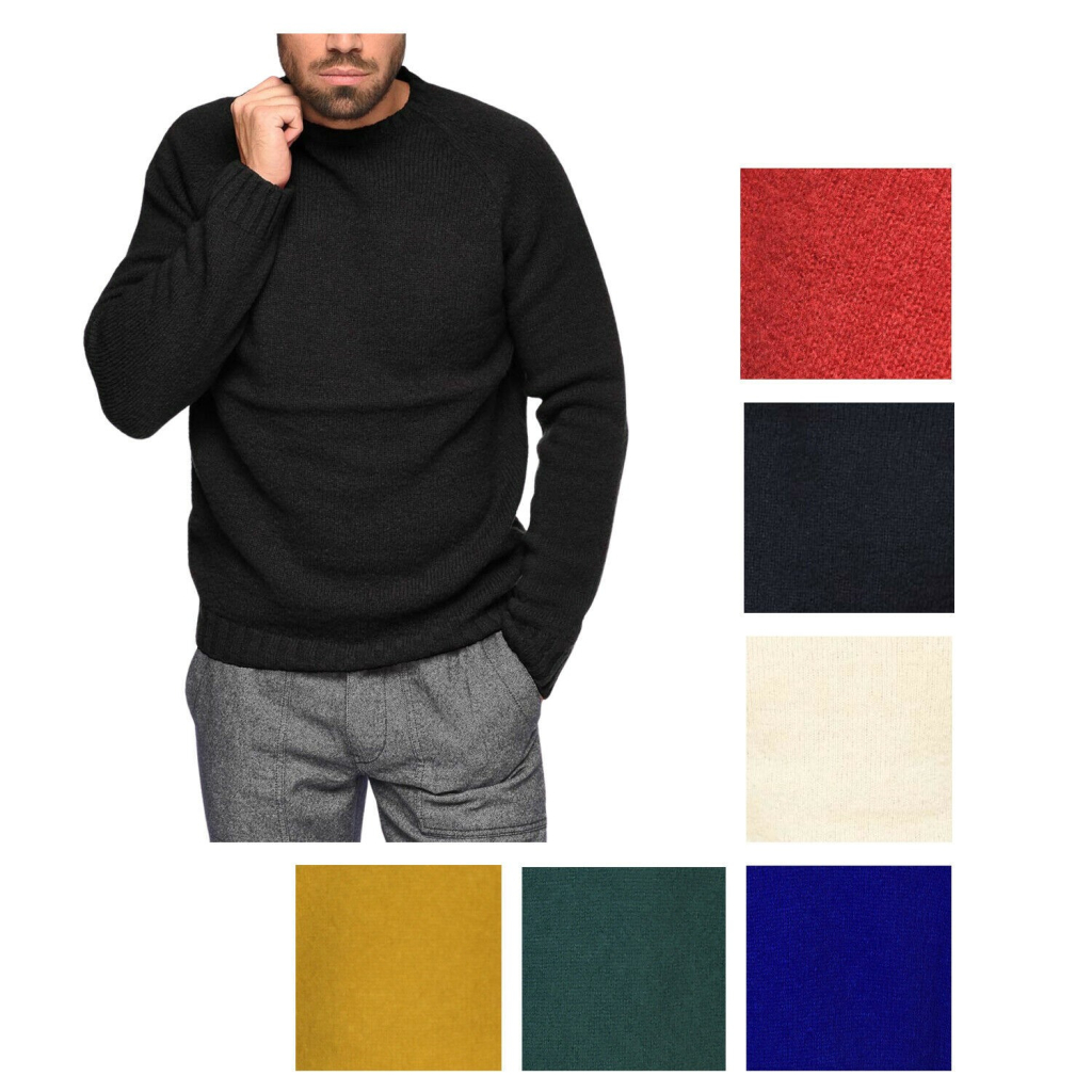 MOLO ELEVEN man crewneck sweater art TROUBLE 80% wool 20% nylon