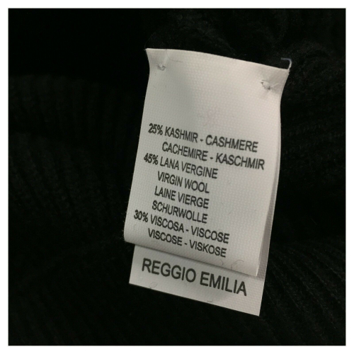 GAIA MARTINO maglia donna lana a v nera art GM11 MADE IN ITALY