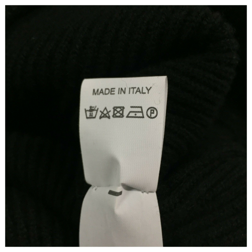 GAIA MARTINO black v-neck wool woman sweater art GM11 MADE IN ITALY