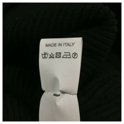 GAIA MARTINO maglia donna lana a v nera art GM11 MADE IN ITALY
