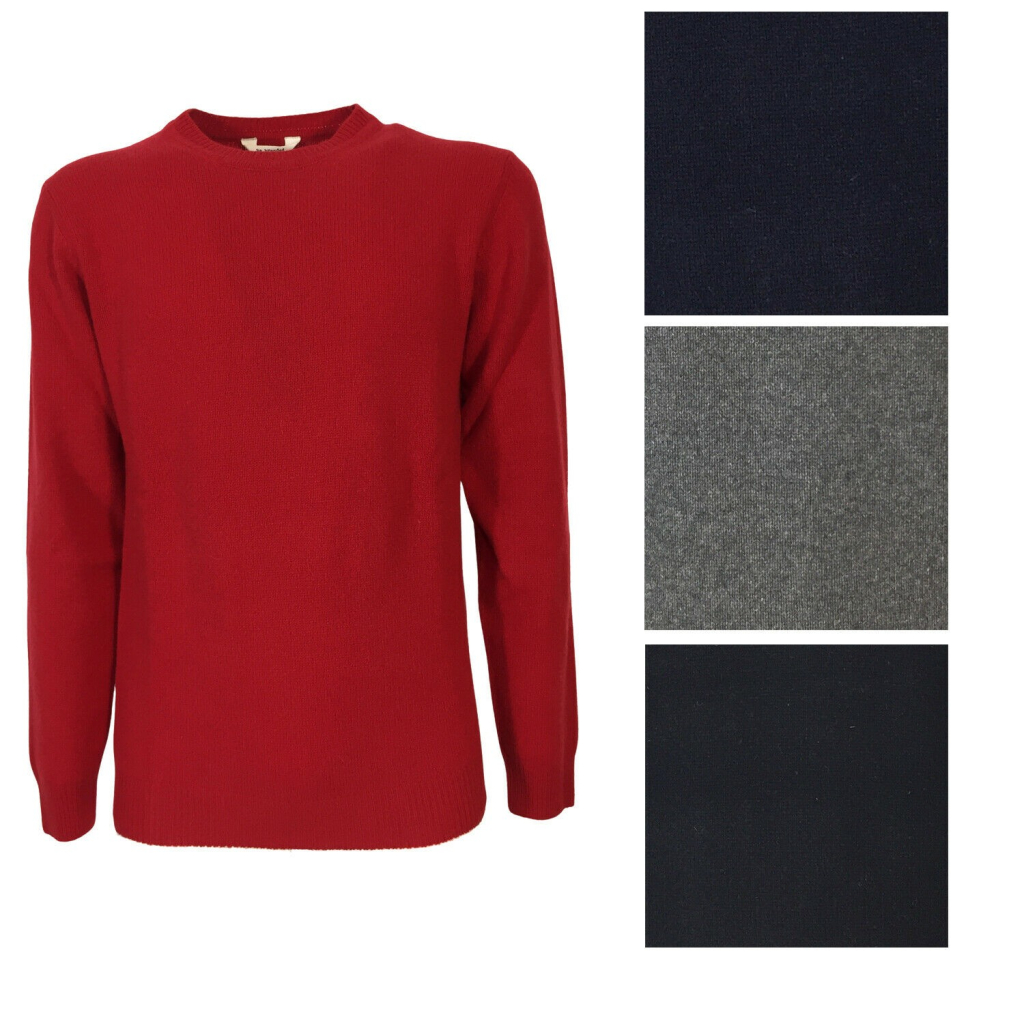 RE_BRANDED men's crewneck sweater art U1WA11 85% recycled cashmere 15% other fibers MADE IN ITALY