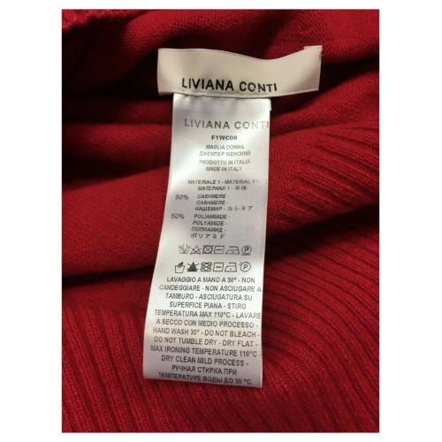 LIVIANA CONTI woman sweater art F1WC08 50% recycled cashmere 50% polyamide MADE IN ITALY