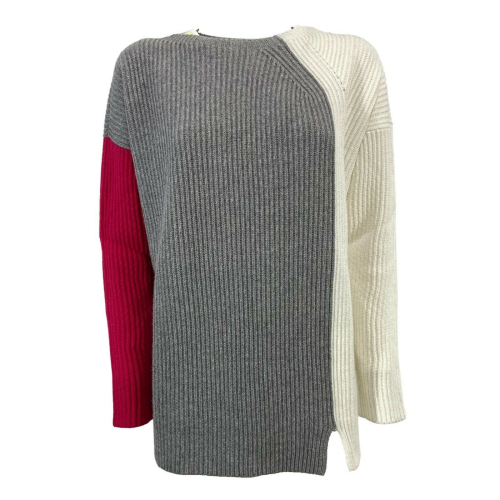 GAIA MARTINO women's crewneck sweater over 3 colors English ribs art GM12 MADE IN ITALY