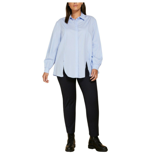 PERSONA by Marina Rinaldi pantalone donna blu gessato bianco art 13.1134101 REGOLA