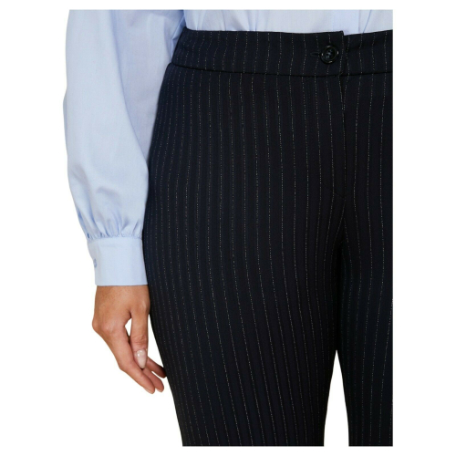 PERSONA by Marina Rinaldi pantalone donna blu gessato bianco art 13.1134101 REGOLA