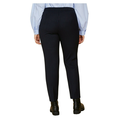 PERSONA by Marina Rinaldi pantalone donna blu gessato bianco art 13.1134101 REGOLA