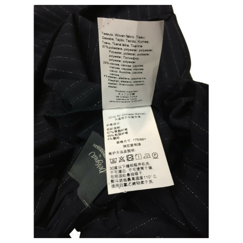 PERSONA by Marina Rinaldi pantalone donna blu gessato bianco art 13.1134101 REGOLA
