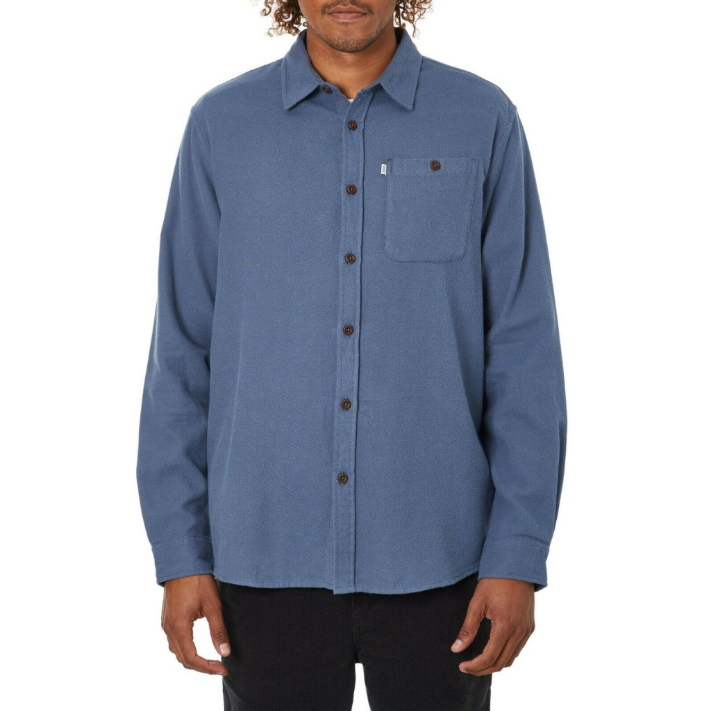 KATIN man blue delavè flannel shirt art TWILLER FLANNEL 100% cotton
