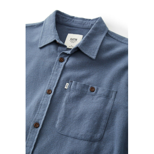 KATIN man blue delavè flannel shirt art TWILLER FLANNEL 100% cotton