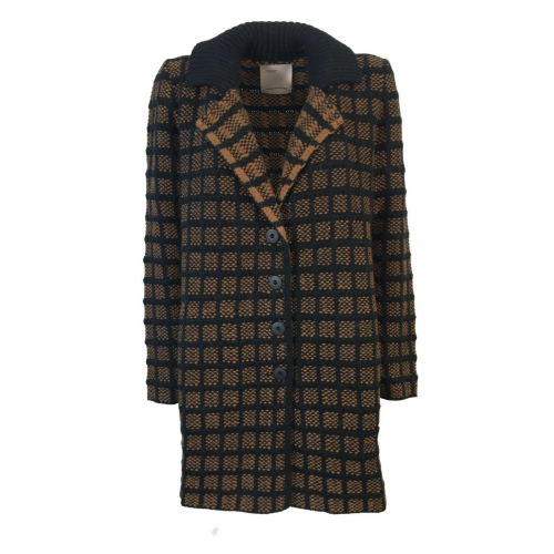 ALDO MARTINS short wool coat with check pattern art 8129 KANDA MADE IN SPAIN