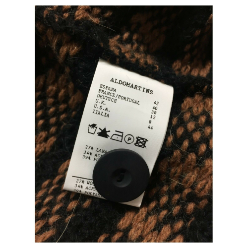 ALDO MARTINS short wool coat with check pattern art 8129 KANDA MADE IN SPAIN