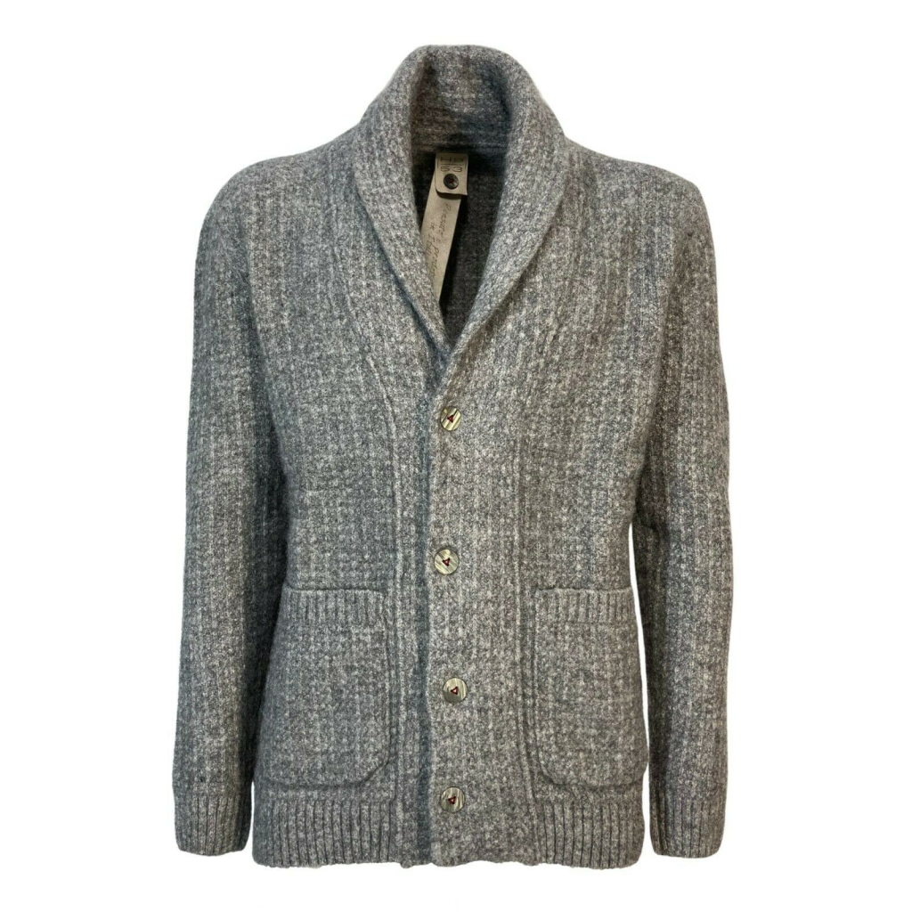 H953 gray shawl man jacket links point art HS3414 MADE IN ITALY