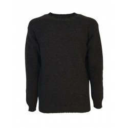 HAWICO Men's crew neck sweater BURNSIDE Shetland Black 100% shetland wool MADE IN SCOTLAND new