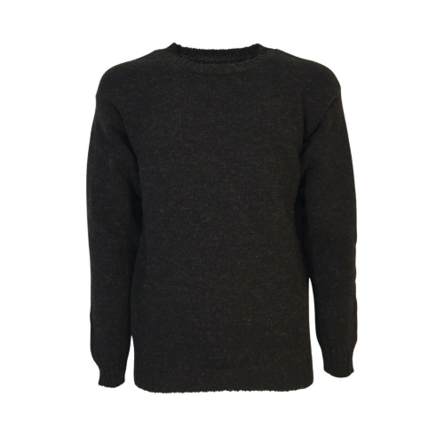 HAWICO Men's crew neck sweater BURNSIDE Shetland Black 100% shetland wool MADE IN SCOTLAND new