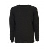 HAWICO Maglia uomo girocollo BURNSIDE  SHETLAND BLACK 100% lana shetland melange MADE IN SCOTLAND