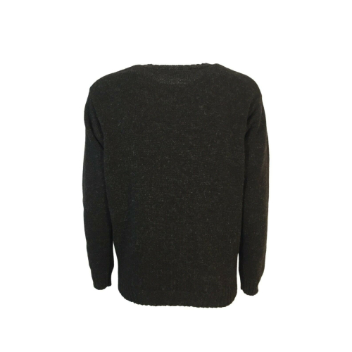 HAWICO Men's crew neck sweater BURNSIDE Shetland Black 100% shetland wool MADE IN SCOTLAND new