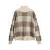 ELVINE man turtleneck sweater ecru / beige squares art 330409 CASSIAN CHECK 35% alpaca 35% wool 30% recycled polyester