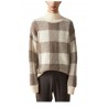 ELVINE man turtleneck sweater ecru / beige squares art 330409 CASSIAN CHECK 35% alpaca 35% wool 30% recycled polyester