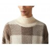 ELVINE man turtleneck sweater ecru / beige squares art 330409 CASSIAN CHECK 35% alpaca 35% wool 30% recycled polyester
