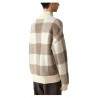 ELVINE man turtleneck sweater ecru / beige squares art 330409 CASSIAN CHECK 35% alpaca 35% wool 30% recycled polyester