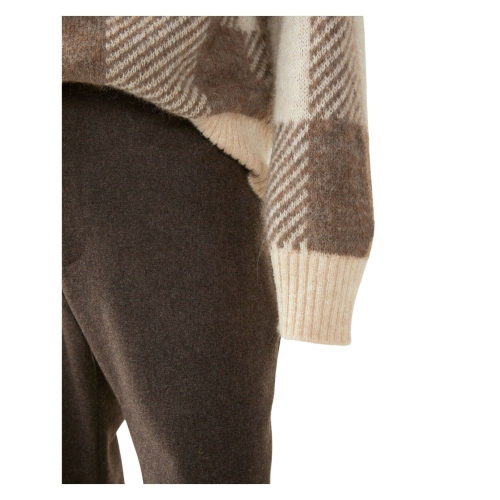 ELVINE maglia uomo collo lupetto quadri ecru/beige art 330409 CASSIAN CHECK  35% alpaca 35% lana 30% poliestere riciclato