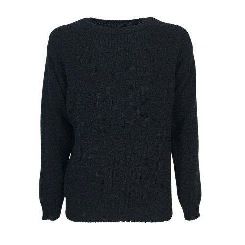 HAWICO Men's crew neck sweater BURNSIDE Blue and Avio 100% shetland wool MADE IN SCOTLAND