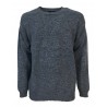 HAWICO Men's crew neck sweater BURNSIDE Blue and Avio 100% shetland wool MADE IN SCOTLAND