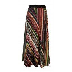 ALDO MARTINS skirt woman jersey fantasy bordeaux / green elastic art 5707 AURA MADE IN SPAIN