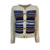 LA FEE MARABOUTEE green / blue cardigan woman art FC5096 MADE IN ITALY