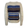 LA FEE MARABOUTEE green / blue cardigan woman art FC5096 MADE IN ITALY