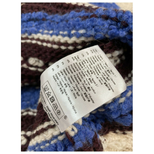 LA FEE MARABOUTEE ecru cardigan with light blue / bluette inserts art FB-GI-CHABADI