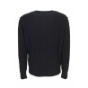 RE_BRANDED maglia uomo girocollo trecce blu art U1WC02 85% cashmere riciclato 15% altre fibre MADE IN ITALY