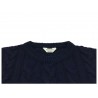 RE_BRANDED maglia uomo girocollo trecce blu art U1WC02 85% cashmere riciclato 15% altre fibre MADE IN ITALY