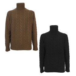 RE_BRANDED maglia uomo trecce art U1WC03 85% cashmere riciclato 15% altre fibre MADE IN ITALY