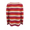 ANNA SERAVALLI woman crewneck sweater fuxia / orange / cream stripes art S1043 MADE IN ITALY