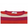 ANNA SERAVALLI maglia donna girocollo righe fuxia/arancio/panna art S1043 MADE IN ITALY