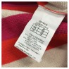 ANNA SERAVALLI woman crewneck sweater fuxia / orange / cream stripes art S1043 MADE IN ITALY