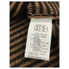 ANNA SERAVALLI women's crewneck sweater blue / camel lines art S1051 MADE IN ITALY