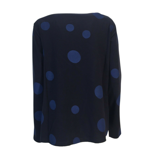 NEIRAMI woman sweater with flared boat neckline large polka dots art B11BO-N / W1 MADE IN ITALY