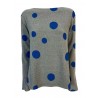 NEIRAMI woman sweater with flared boat neckline large polka dots art B11BO-N / W1 MADE IN ITALY